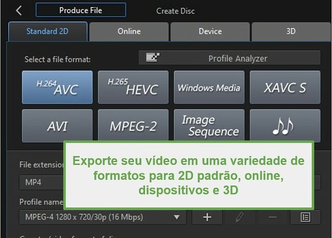 Exporte o seu vídeo PowerDirector