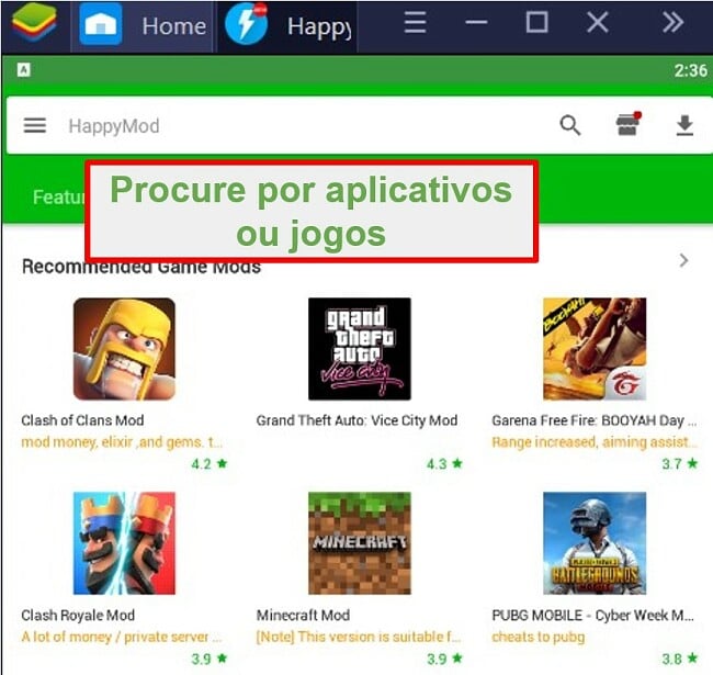 HappyMod oferece apenas versões modificadas dos aplicativos ou jogos que você está procurando