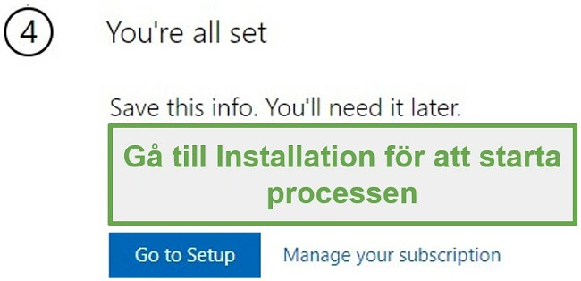 Gå till projektinstallationen