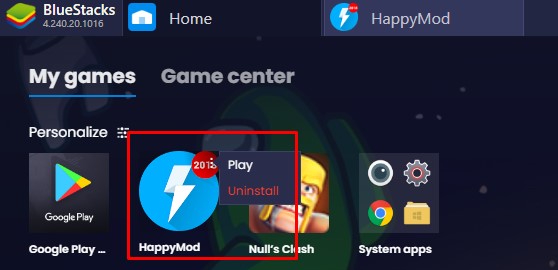 Uninstall HappyMod