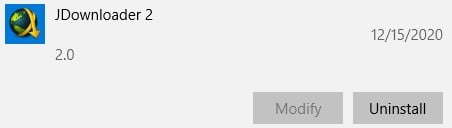 Uninstall JDownloader 2