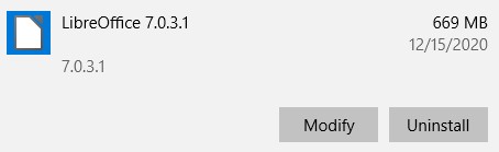Uninstall LibreOffice