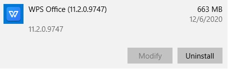 Uninstall WPS Office Free
