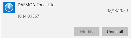 Deinstallieren Sie Daemon Tools Lite
