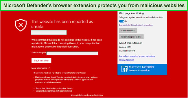 Microsoft Defender's phishing protection at work