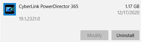 dezinstalați powerdirector