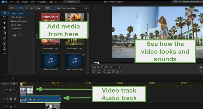 PowerDirector video editing