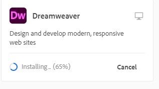 Creative Cloud installs Dreamweaver