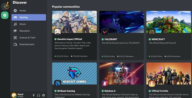 Discord interface