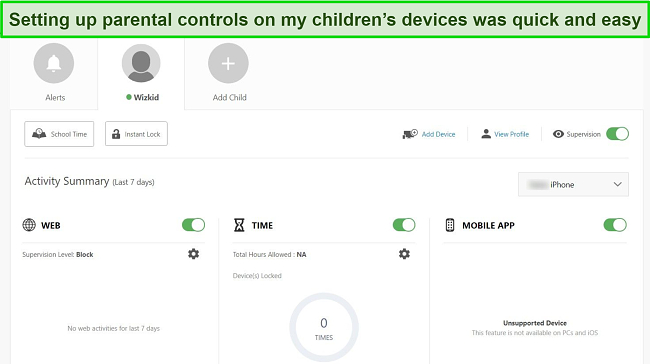 You can easily set up Norton’s parental controls within minutes