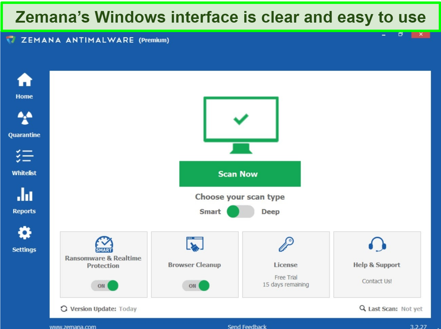 Screenshot of Zemana's Windows app.