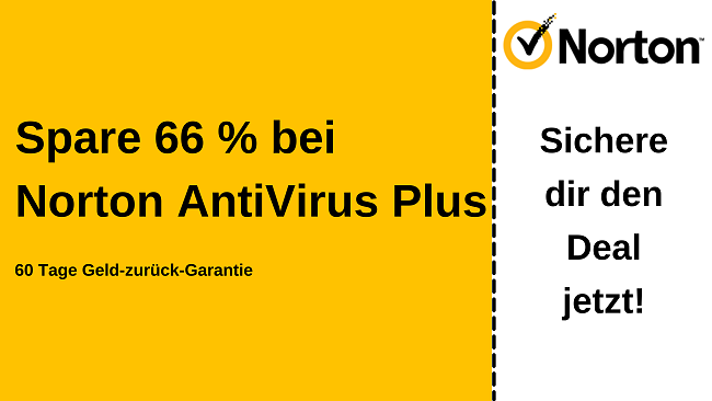 Norton Antivirus Plus-Gutschein für 66% Rabatt mit einer 60-tägigen Geld-zurück-Garantie