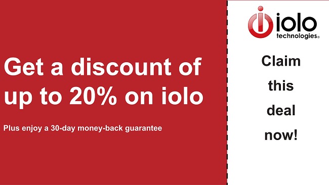 iolo antivirus coupon with up to 20% off all plans and 30-day money-back guarantee