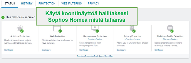 Sophos Home Dashboard