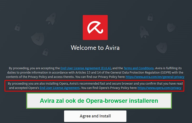 Avirra is verpakt met Avira