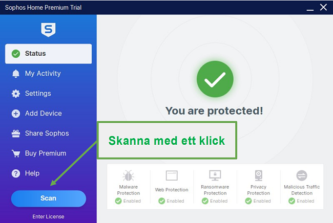 Single Click Scan - Sophos Home