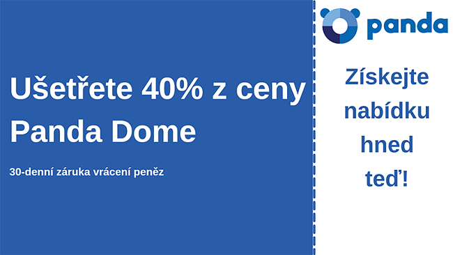 Antivirový kupón Panda se 40% slevou a 30denní zárukou vrácení peněz
