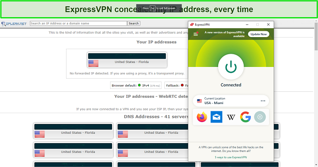 ExpressVPN passed multiple rounds of IP, DNS, and WebRTC leak testing
