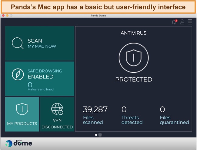 Screenshot of Panda's Mac app dashboard