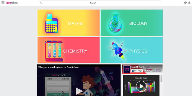 Screenshot of Fuse School free signup page