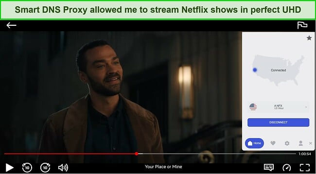 Screenshot of Smart DNS Proxy unblocking Netflix