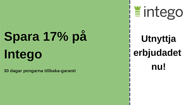 Intego antiviruskupong med 17% rabatt och 30-dagars pengarna-tillbaka-garanti