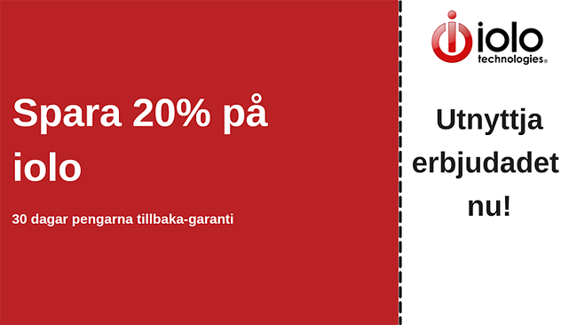 iolo antiviruskupong med upp till 20% rabatt på alla planer och 30-dagars pengarna-tillbaka-garanti