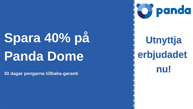 Panda-antiviruskupong med 40% rabatt och 30-dagars pengarna-tillbaka-garanti
