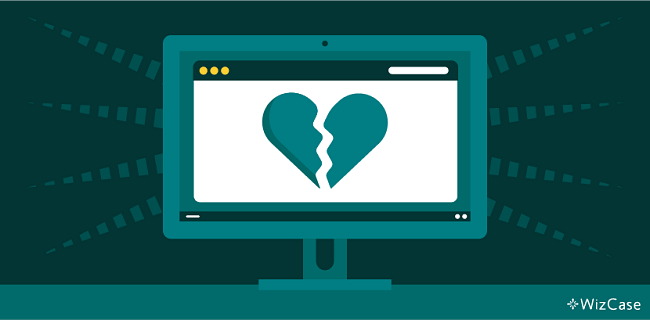 graphic showing a computer monitor with a broken heart.