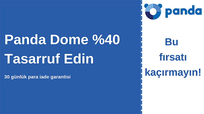% 40 indirim ve 30 günlük para iade garantili Panda antivirüs kuponu