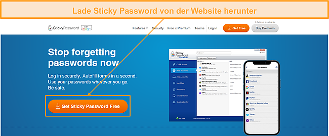 Laden Sie die Sticky Password Windows-App herunter.