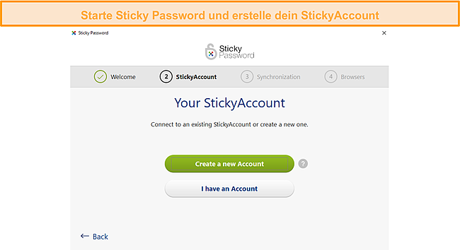 Ausführen des Sticky Password Windows-Setups.