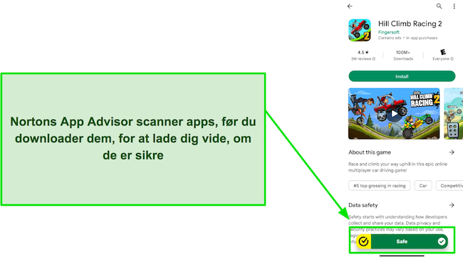 Skærmbillede af Norton App Advisor-værktøjsgrænsefladen, en af de bedste Android-antivirus