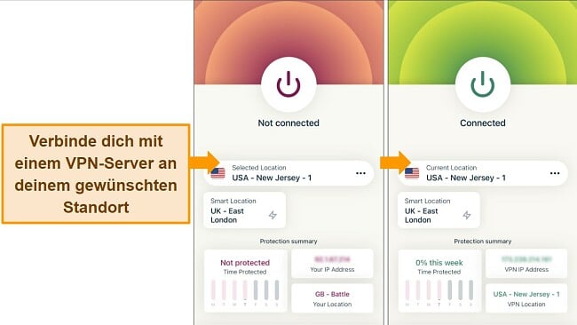 Anleitung zur Änderung des Pokémon GO-Standorts auf dem iPhone: Verbindung zum VPN-Server herstellen