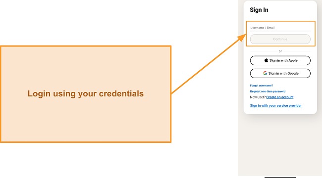 Screenshot of Norton Mobile Security's Sign In page