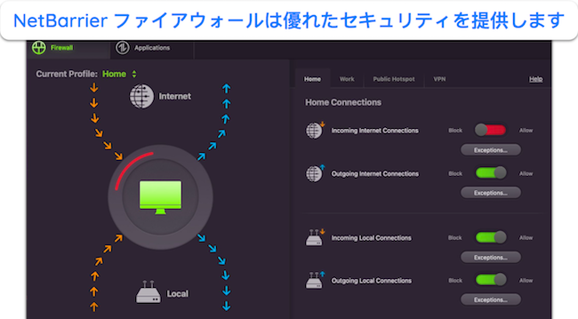 Intego の NetBarrier ファイアウォールのスクリーンショット