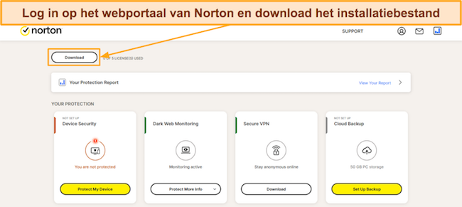 Screenshot van de prijsplannen van Norton