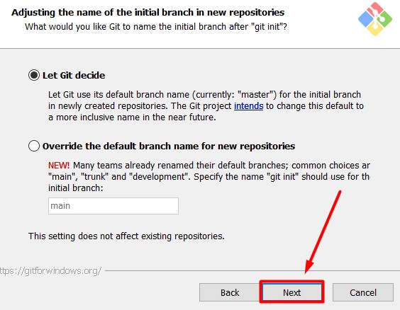 initial branch in git repositories