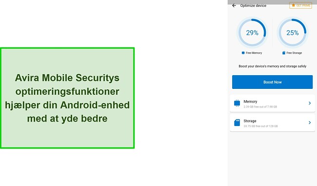 Avira Mobile Security's optimeringsfunktioner