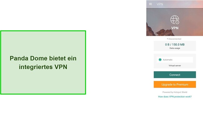 Integriertes VPN in Panda Dome