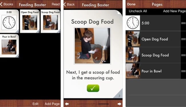 Screenshots of the I Create... Social Skills Stories app