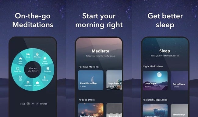 Screenshots from the Simple Habit App