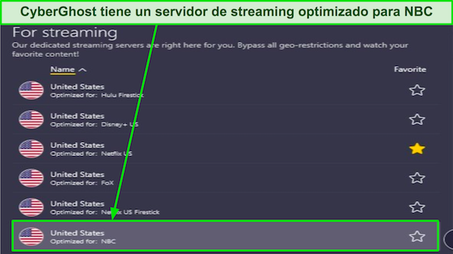 Cómo ver NBC CyberGhost tiene un servidor de transmisión de NBC