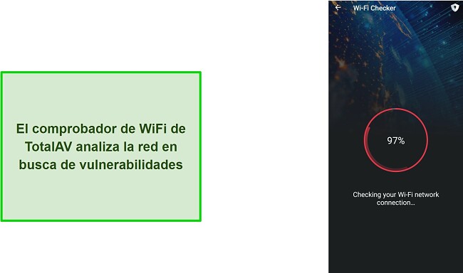 Captura de pantalla del Verificador de Wi-Fi de TotalAV