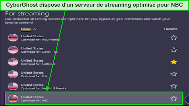 Comment regarder NBC CyberGhost dispose d'un serveur de streaming NBC