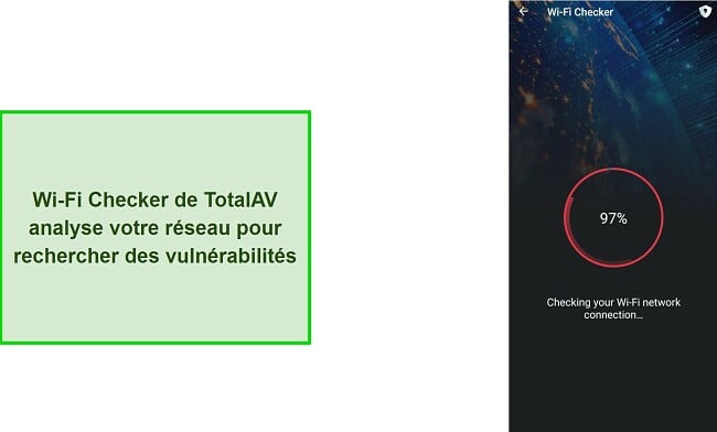 Capture d'écran du vérificateur de Wi-Fi de TotalAV