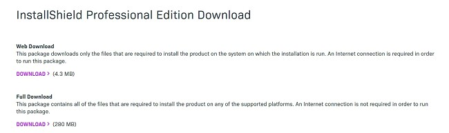 InstallShield installation options