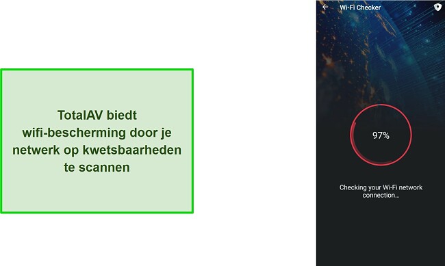 Schermafbeelding van de wifi-checker van TotalAV