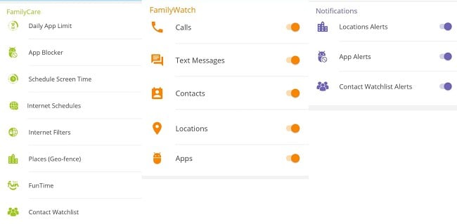 Einstellungen für das FamilyTime-Dashboard