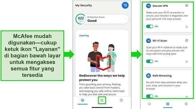 Aplikasi McAfee terbaik untuk iOS dengan navigasi mudah melindungi perangkat dari virus dan malware